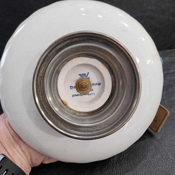 WMF Delft Blauw Windmill Pattern with Pewter Cup Candlestick Holder NWT - Picture 6 of 7